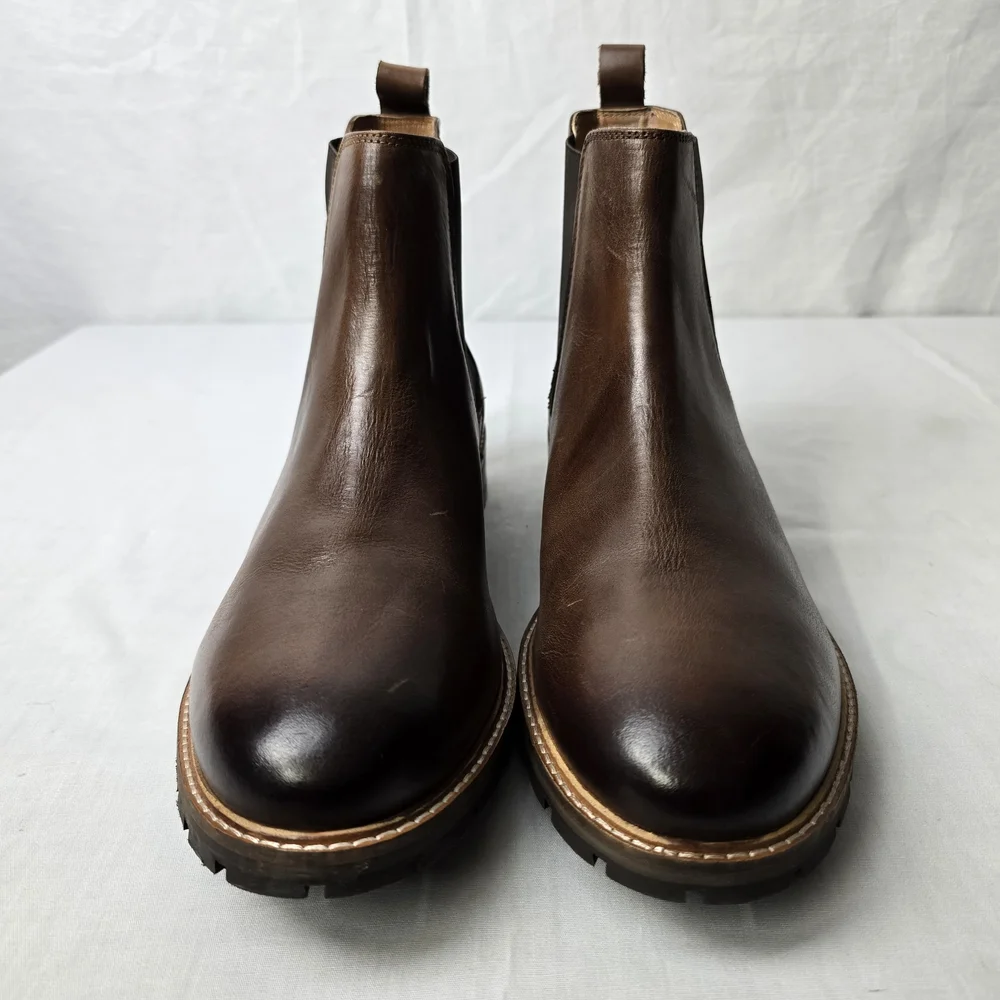 DAILY DEAL!!! Reserved Footware New York. Elegant Dark Brown Leather Ankle Boots - Picture 1 of 6